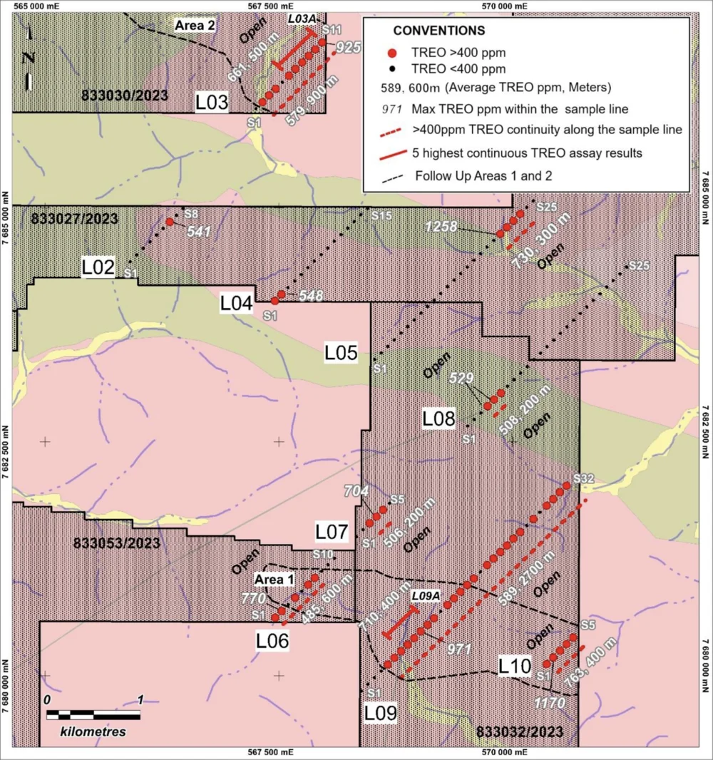 Resende western tenements REE areas